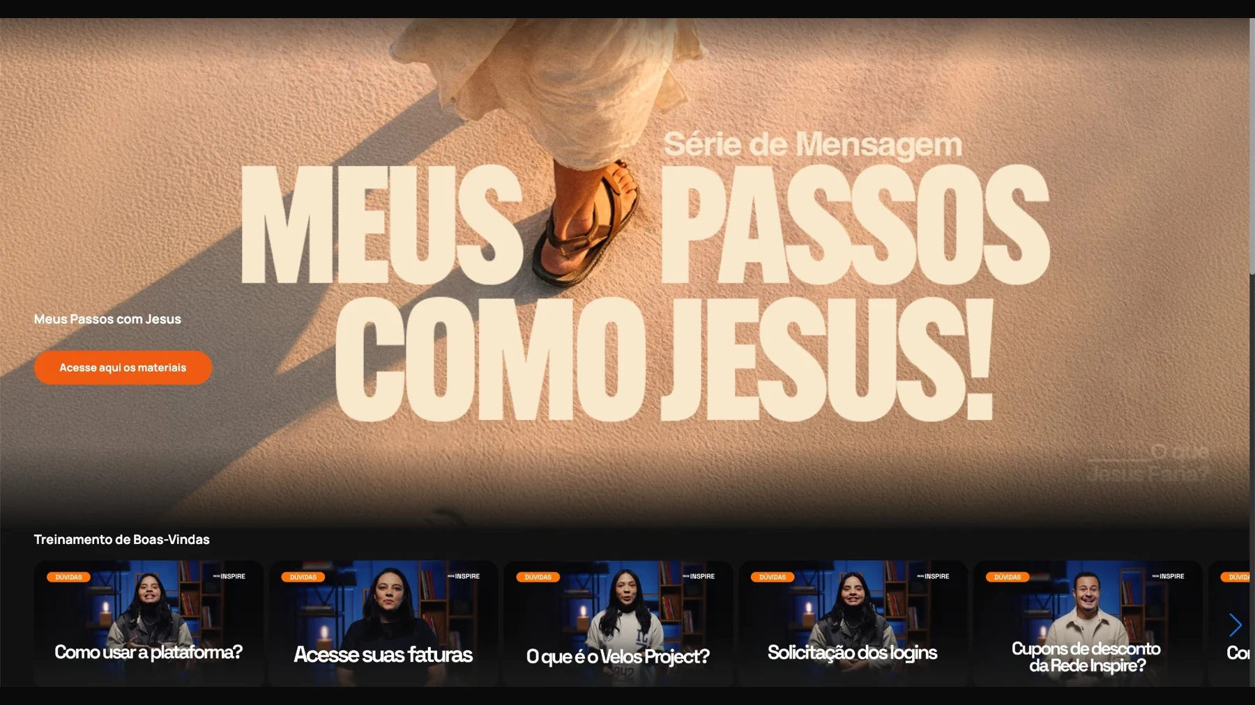 Área de membros MemberEphra com série editorial Meus Passos com Jesus